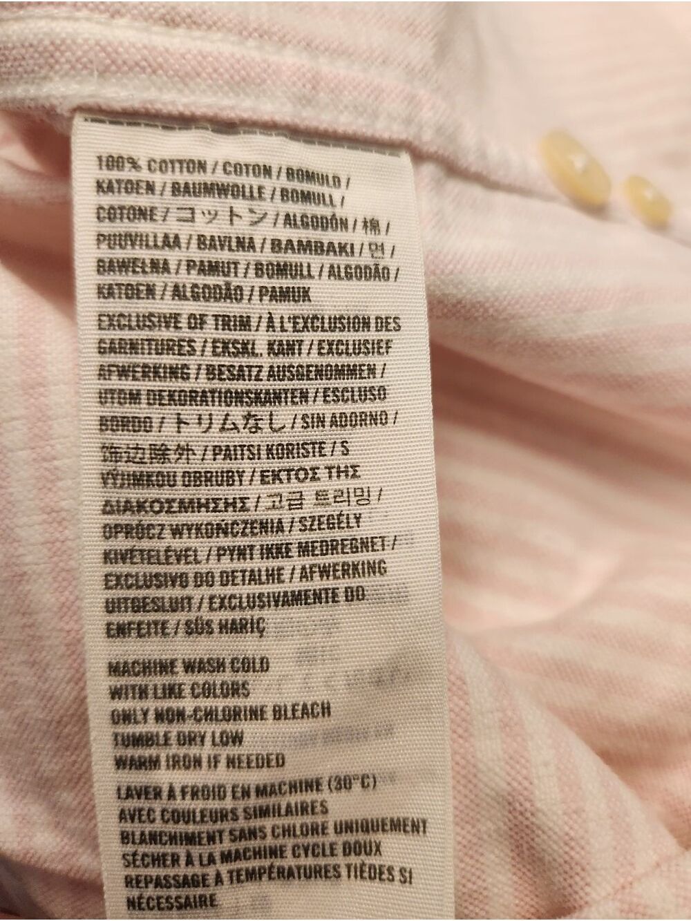 Abercrombie & Fitch Men's M Pink White Striped Oxford Muscle Button Down Shirt - Picture 8 of 11